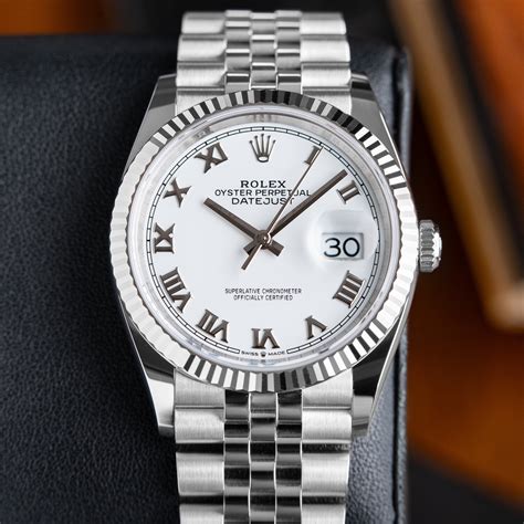 rolex datejust 36 white dial jubilee|rolex datejust 36mm diamond dial.